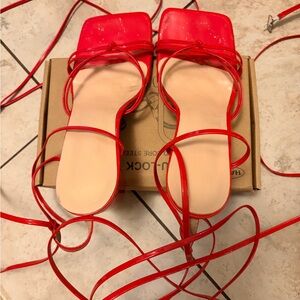 Red Strappy Women's Sandals